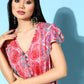 InWeave Women's Soft Pink Tiered Short Dress - Swadesiicart
