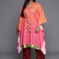 Ahalyaa Plus Size Bandhani Printed Flared Sleeves Gotta Patti Kaftan Kurta | Swadesiicart