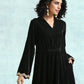 trueBrowns Black Velvet Lace Kurta | Swadesiicart