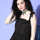 InWeave Black Shoulder Tie-Up Top - Swadesiicart