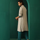 trueBrowns Men's Grey Silk Long Kurta | Swadesiicart
