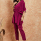 InWeave Women's Magenta Lurex V Neck Gota Kaftan Style Kurta Set - Swadesiicart