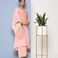 Ahalyaa Women Pink Printed Gotta Patti Kurta with Palazzos | Swadesiicart