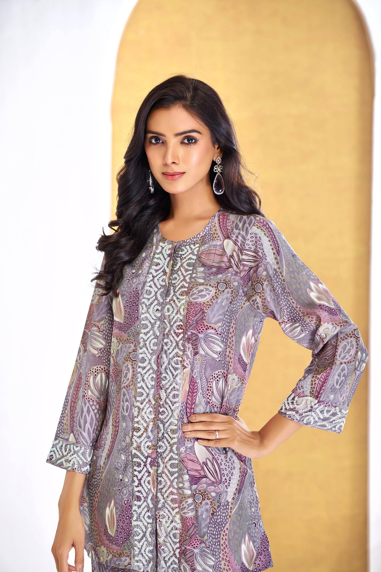 BulBul Saumya Muave Co-Ord Set - Swadesiicart