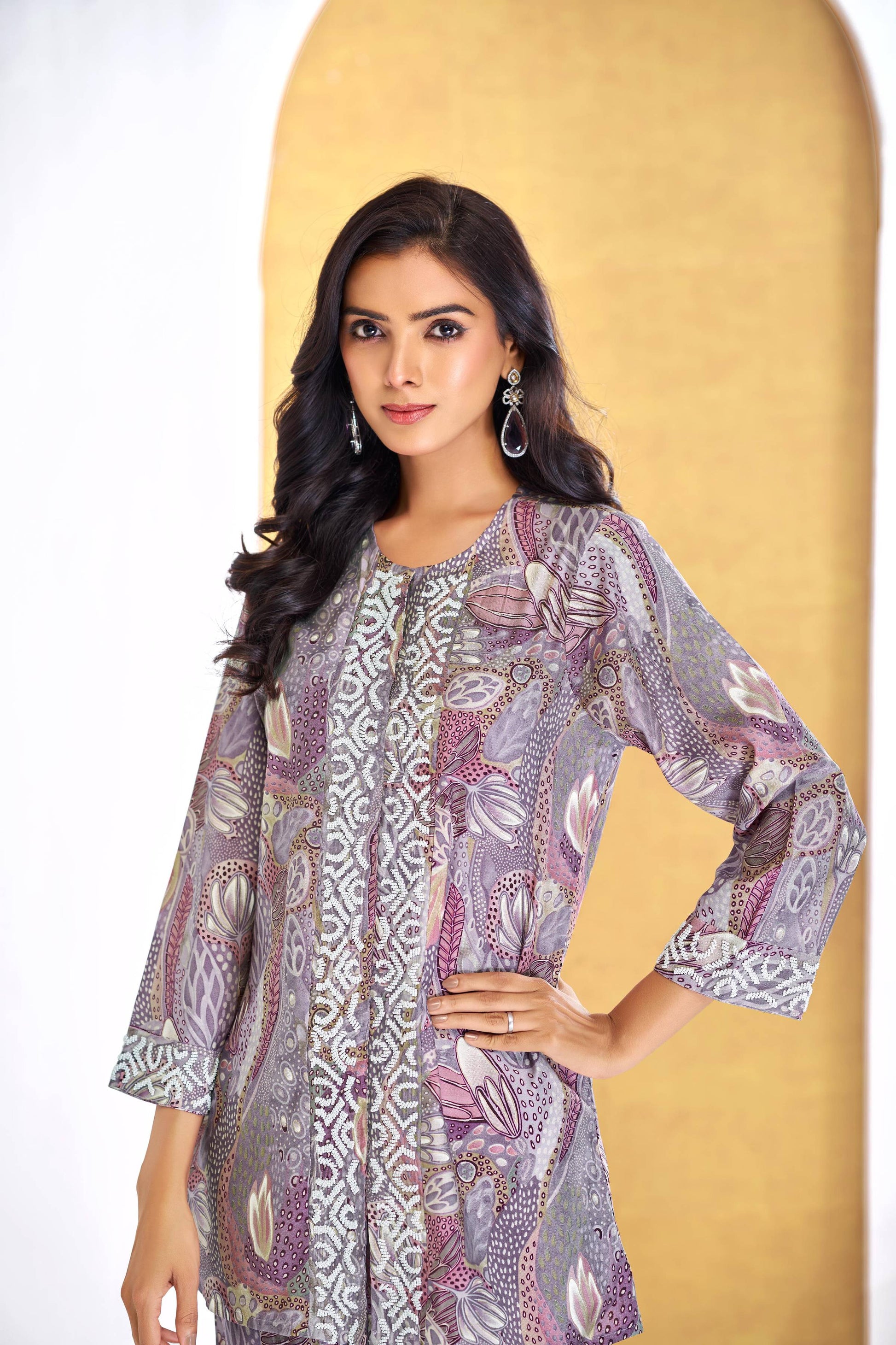 BulBul Saumya Muave Co-Ord Set - Swadesiicart