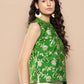InWeave Women's Green Brocade Halter Top - Swadesiicart
