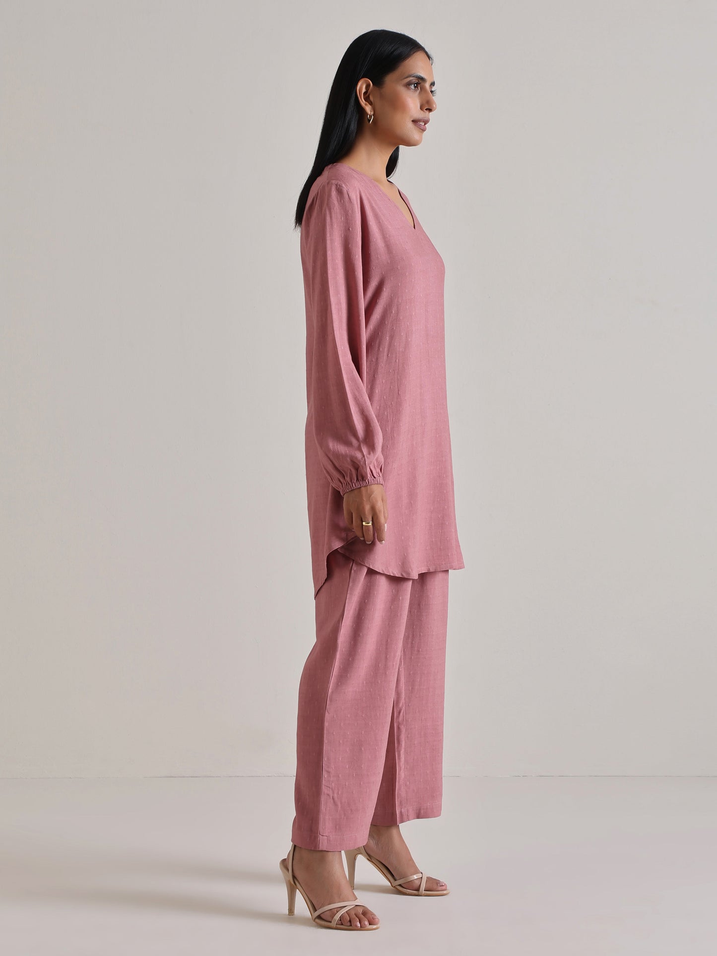 trueBrowns Mauve Short Co-Ord Set - Swadesiicart