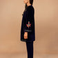 trueBrowns Purple Velvet Embroidered Co-ord Set - Swadesiicart