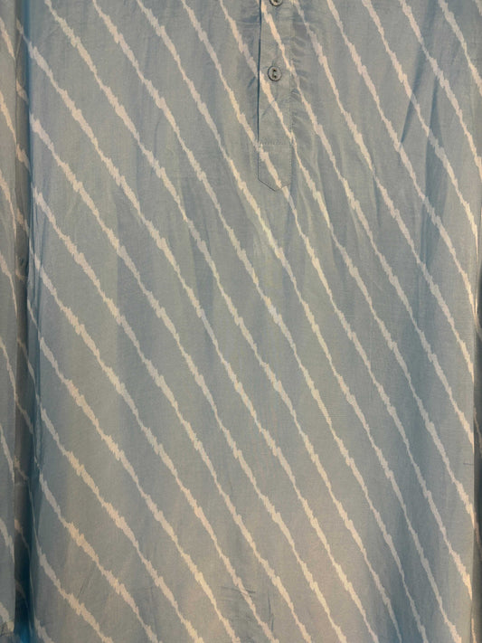 trueBrowns Blue Leheriya Men's Kurta | Swadesiicart