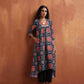 trueBrowns Black Ajrak Print Kurta Set | Swadesiicart