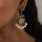 trueBrowns Silver Gold Tone Embossed Earrings - Swadesiicart