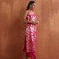 trueBrowns Pink Metallic Straight Kurta Set | Swadesiicart