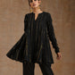 trueBrowns Black Gold Cotton Flared Co-Ord Set - Swadesiicart
