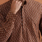trueBrowns Men's Brown Cotton Dobby Short Kurta | Swadesiicart