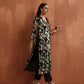 trueBrowns Black Metallic High Slit Kurta Set | Swadesiicart