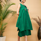 InWeave Women's Forest Green Short Kurta Palazzo Set - Swadesiicart