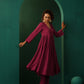 trueBrowns Maroon Silk Angrakha Kurta Pant Set | Swadesiicart