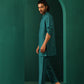 trueBrowns Men's Teal Silk Co-ord Set - Swadesiicart