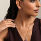 trueBrowns Gold Tone Pink Stone Pendant Set - Swadesiicart