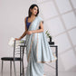 trueBrowns Grey Muslin Silk Saree | Swadesiicart