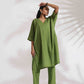trueBrowns Green Cotton Placement Print Kurta Co-ord Set - Swadesiicart