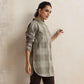 trueBrowns Green Check High Neck Winter Top | Swadesiicart