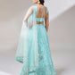 House of Panchhi Turquoise Blue Georgette Sequinse Embroidery Lehenga Choli & Dupatta | Swadesiicart