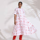 trueBrowns White Cotton Print Flared Kurta Set | Swadesiicart