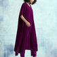 trueBrowns Wine Velvet Kaftan Kurta | Swadesiicart