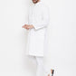 Even Apparels White Solid Kurta With Band Collar | Swadesiicart