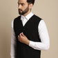 Even Apparels Men's Black Waistcoat With Patch Pocket | Swadesiicart