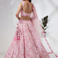 House of Panchhi Pink Georgette Sequins And Thread Embroidery Lehenga Choli & Dupatta | Swadesiicart