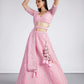 House of Panchhi Pink Net Sequins, Zarkan And Thread Embroidery Lehenga Choli & Dupatta | Swadesiicart