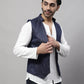 Even Apparels Men's Blue Nehru Jacket With Welt Pockets | Swadesiicart