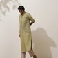 trueBrowns Fern Green Crochet Natural Cotton Kurta Pant Set | Swadesiicart