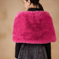 InWeave Women's Light Pink Long Faux Fur Cape - Swadesiicart