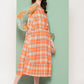 Ahalyaa Checked Tie-Up Neck Sequined Ethnic A-Line Midi Dress | Swadesiicart