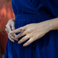 trueBrowns Blue Velvet Sleeveless Dress | Swadesiicart