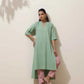 trueBrowns Mint Green Cotton Linen Kurta Pant Set | Swadesiicart