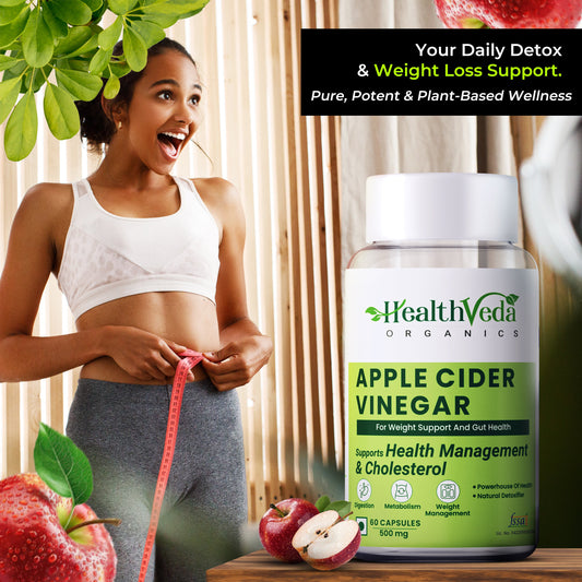 Health Veda Organics Apple Cider Vinegar Supplements Capsules - Swadesiicart