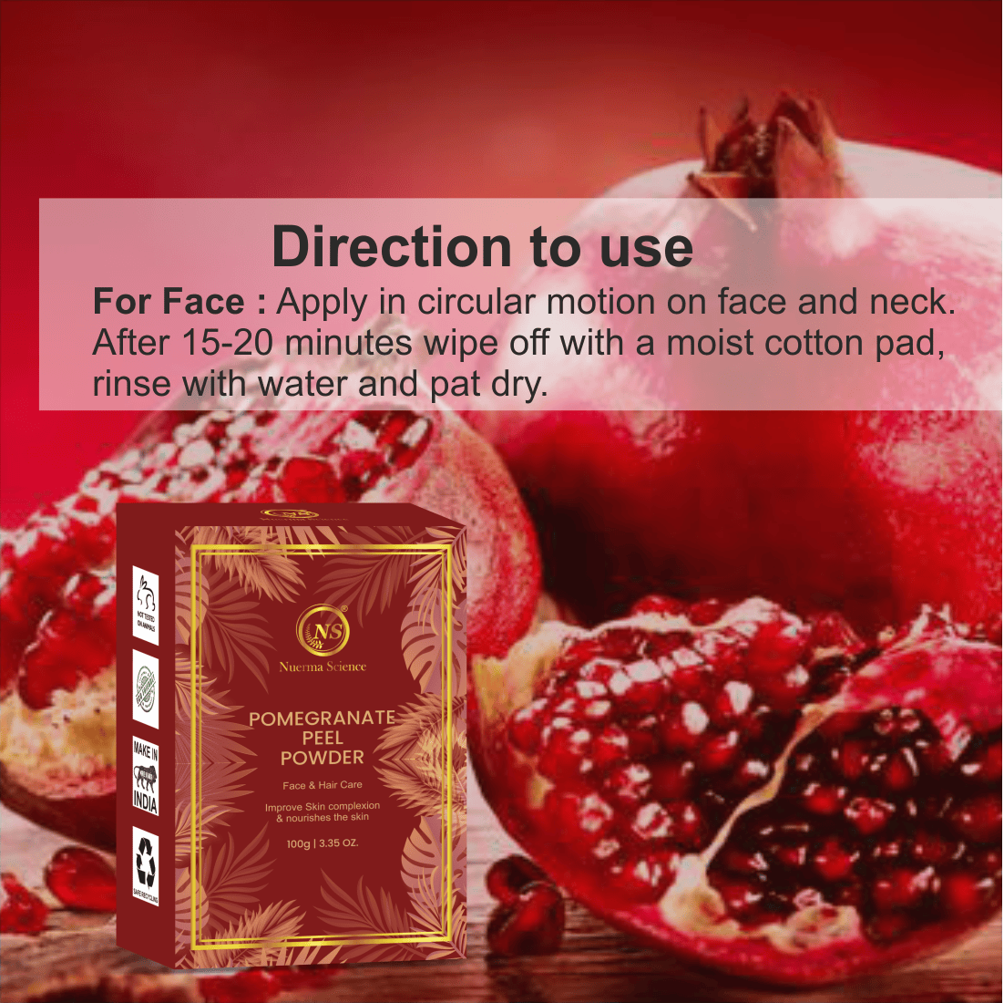 Nuerma Science Pomegranate Peel Organic Powder For Skin & Hair | Swadesiicart