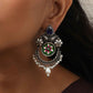 trueBrowns Silver Tone Handpainted Earrings | Swadesiicart