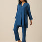 trueBrowns Classic Blue Slub Texture Relax Fit Co-Ord Set - Swadesiicart