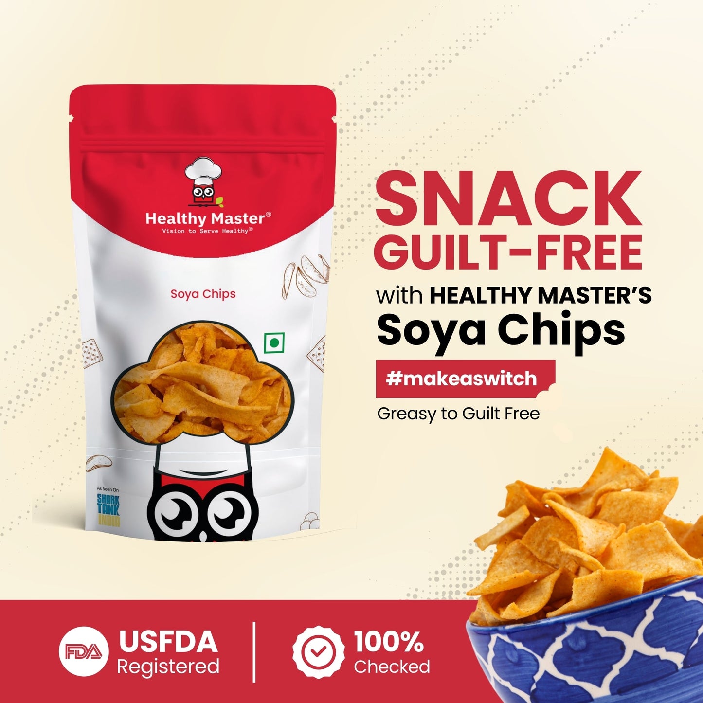 Healthy Master Light & Crispy Soya Chips - Swadesiicart
