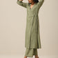 trueBrowns Sage Slub Texture Angrakha Pant Set | Swadesiicart