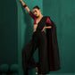 trueBrowns Black Silk Palazzo Stitched Saree | Swadesiicart
