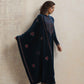 trueBrowns Blue Velvet Floral Embroidered Kurta Pant Dupatta Set | Swadesiicart