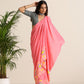 trueBrowns Pink Lime Muslin Ikat Saree | Swadesiicart