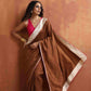 trueBrowns Brown Silk Ready To Wear Saree | Swadesiicart