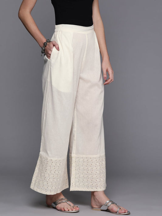 Ahalyaa Embroidered Ethnic Palazzos | Swadesiicart